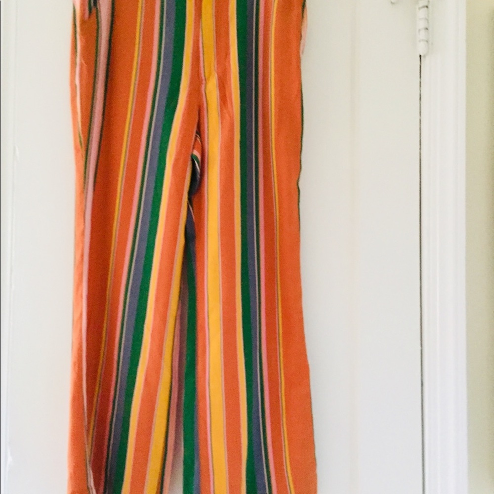 Free People La Paz Striped Slim Flare Pants Boho Festival - Picture 7 of 10